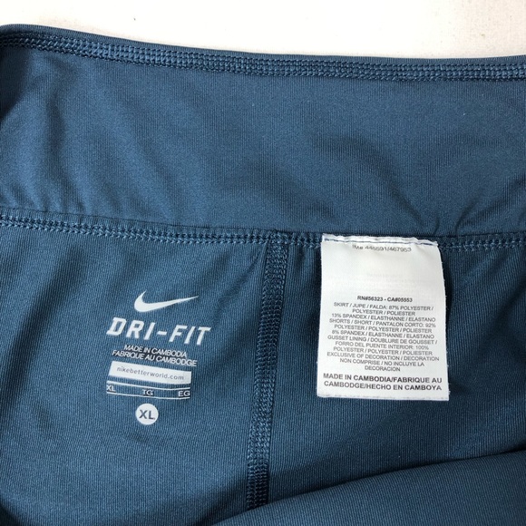 Nike Dri Fit Stretchy Blue Gray Orange Waist Band Pleated Tennis Golf Skort XL - Picture 10 of 15